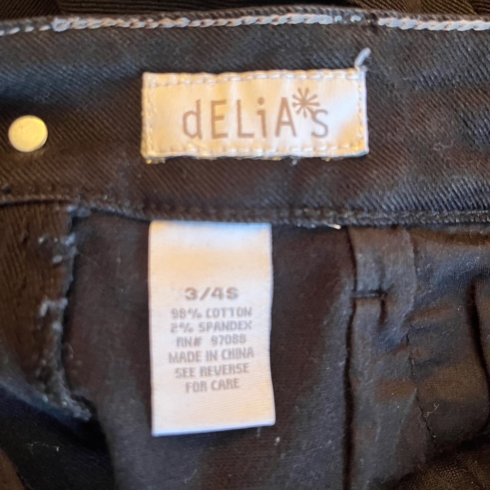 Delia’s Morgan Black Low Waist Straight Leg Jeans Size 3/4 - Picture 5 of 8